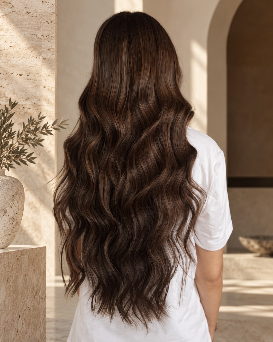 Rich brunette waves by Salon Maie