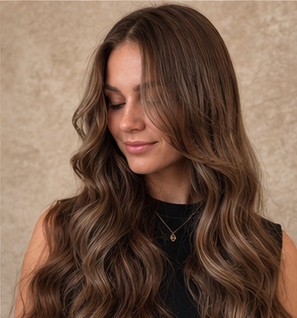 Bronde balayage with face-framing highlights