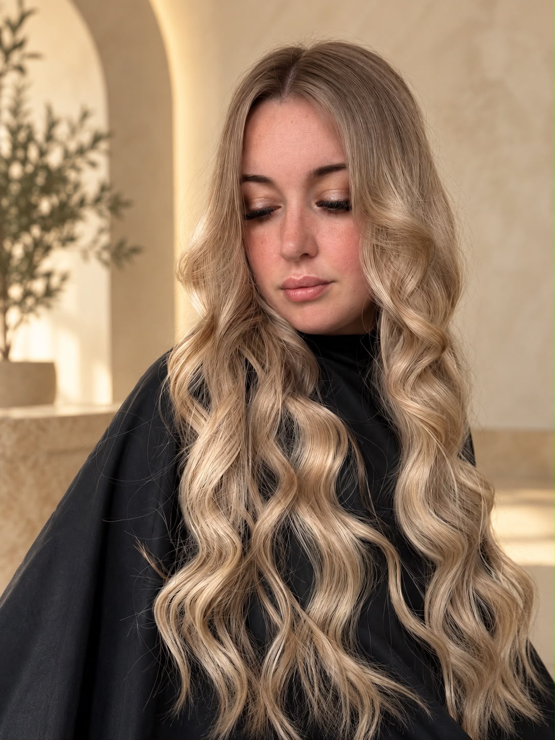 Soft golden blonde waves