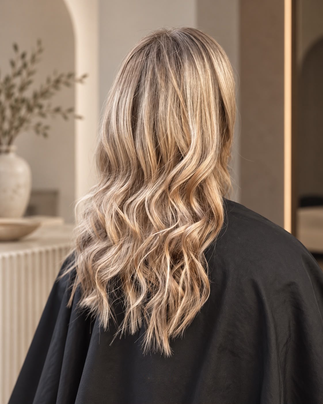 Soft honey blonde highlights