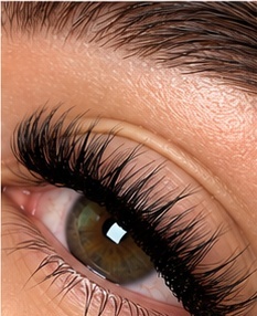 Dense, curled lash extensions